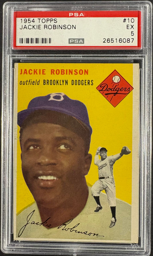 1954 Topps #10 Jackie Robinson PSA 5 EX Nice Color