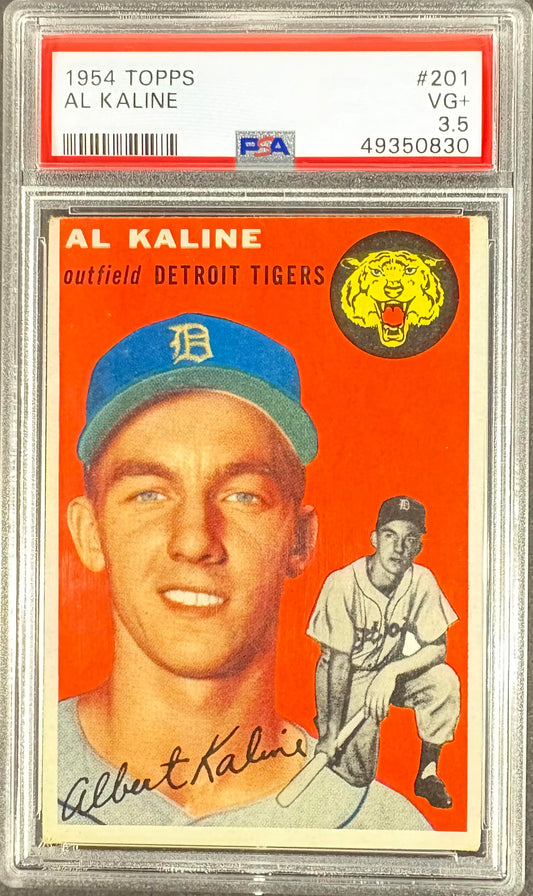 1954 Topps #201 Al Kaline RC Rookie PSA 3.5 VG+ Nice Color New Label