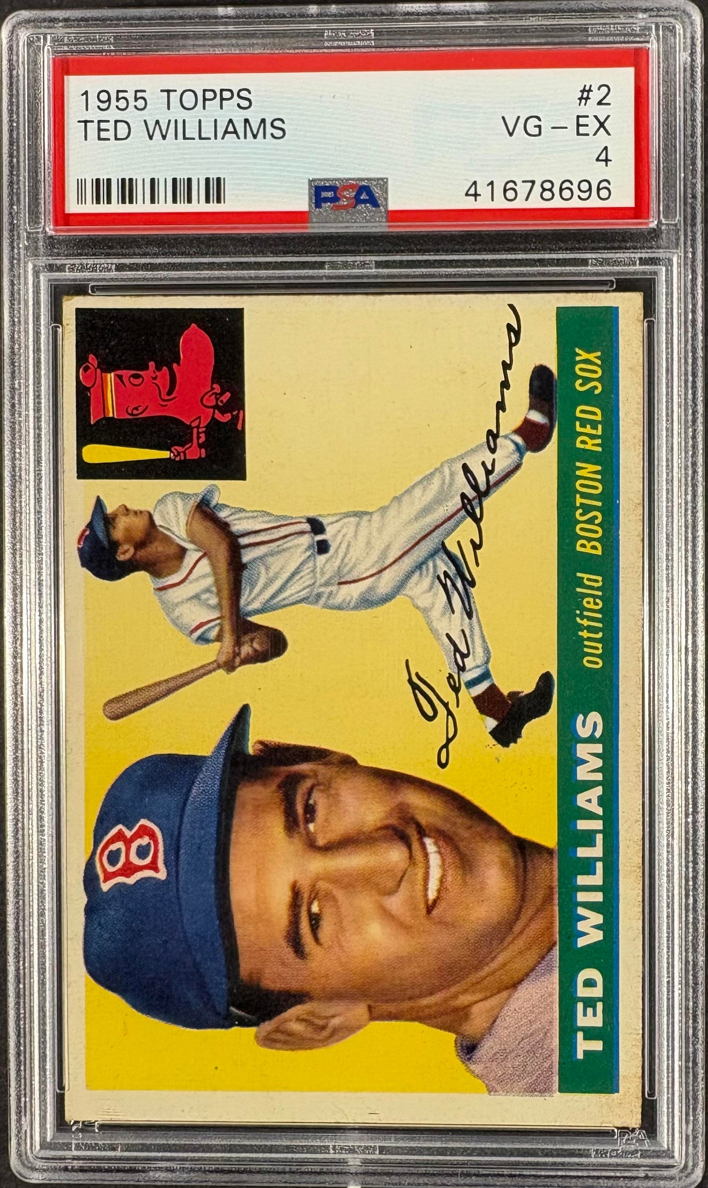 1955 Topps #2 Ted Williams PSA 4 VG-EX New Label