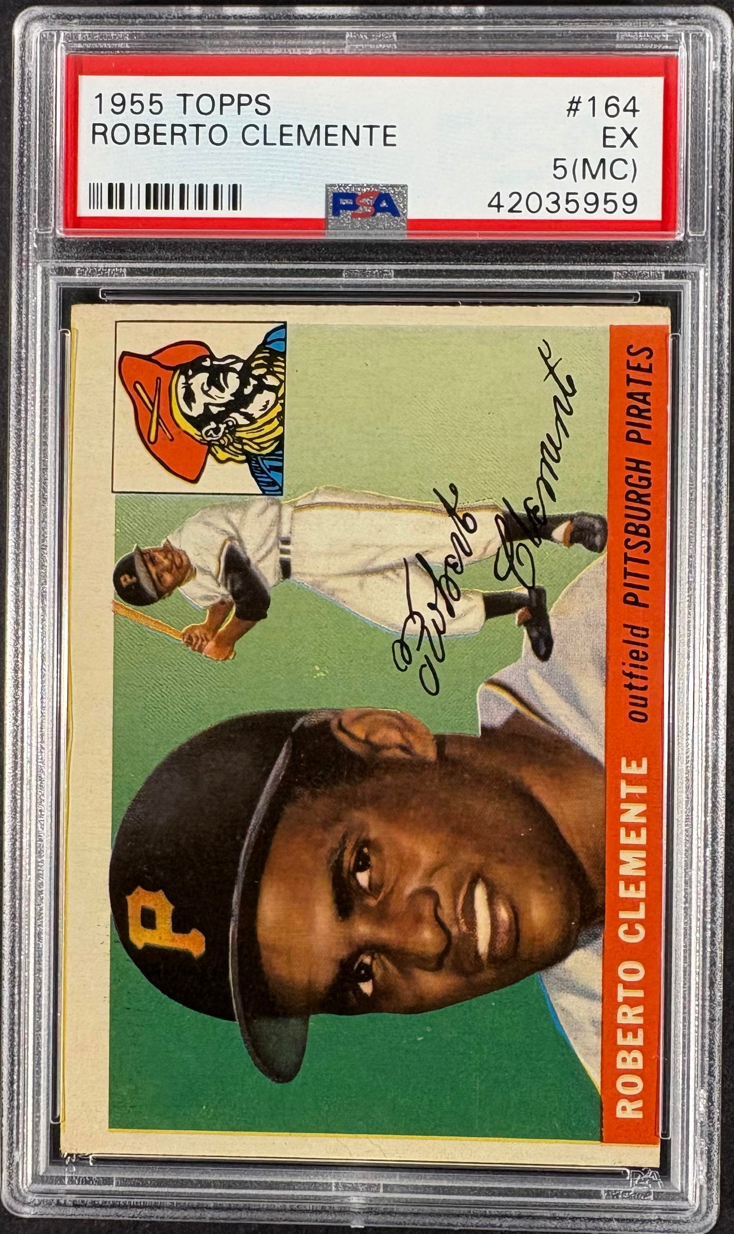 1955 Topps #164 Roberto Clemente RC Rookie PSA 5 mc New Label