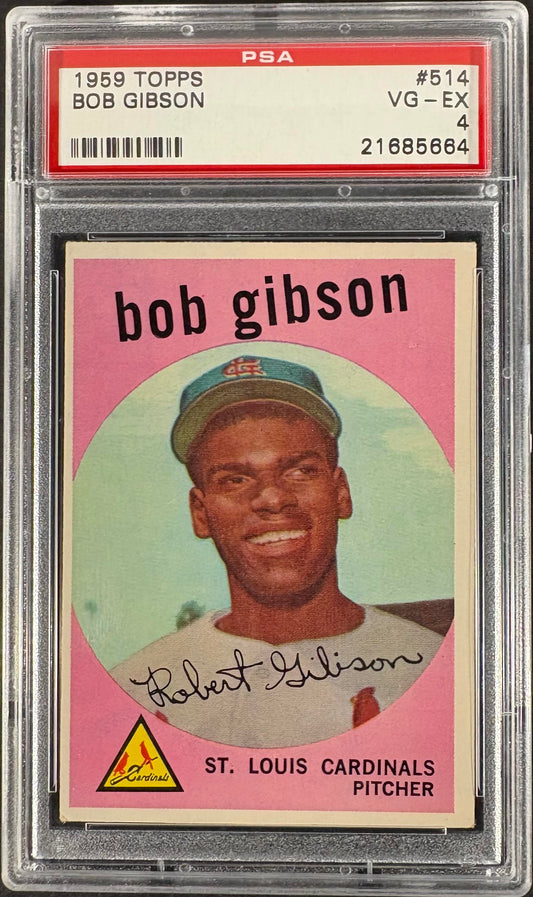 1959 Topps #514 Bob Gibson RC Rookie PSA 4 VG-EX Nice Color