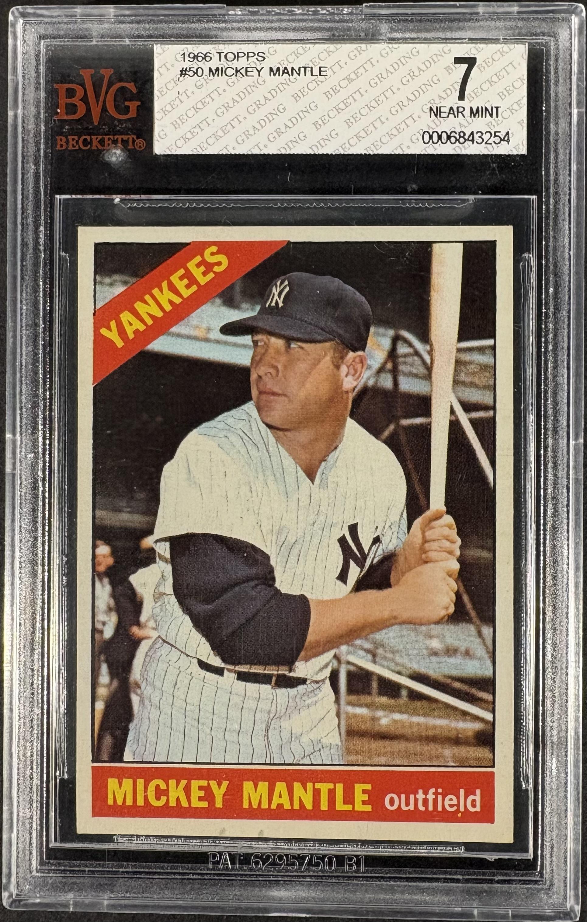 1966 Topps #50 Mickey Mantle BVG 7 NM Near Mint Well Centered
