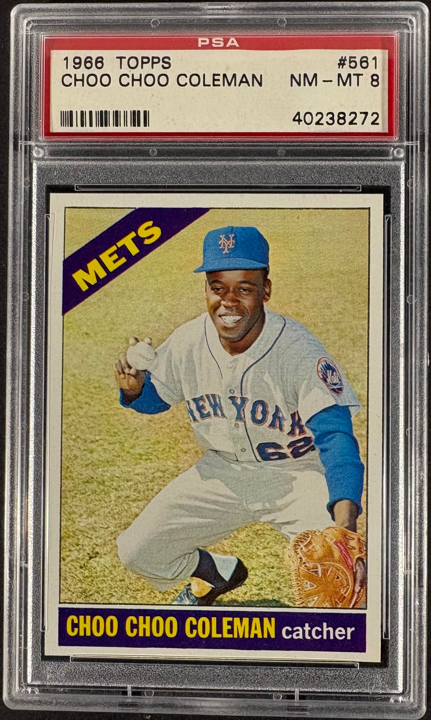 1966 Topps #561 Choo Choo Coleman PSA 8 NM-MT High Grade