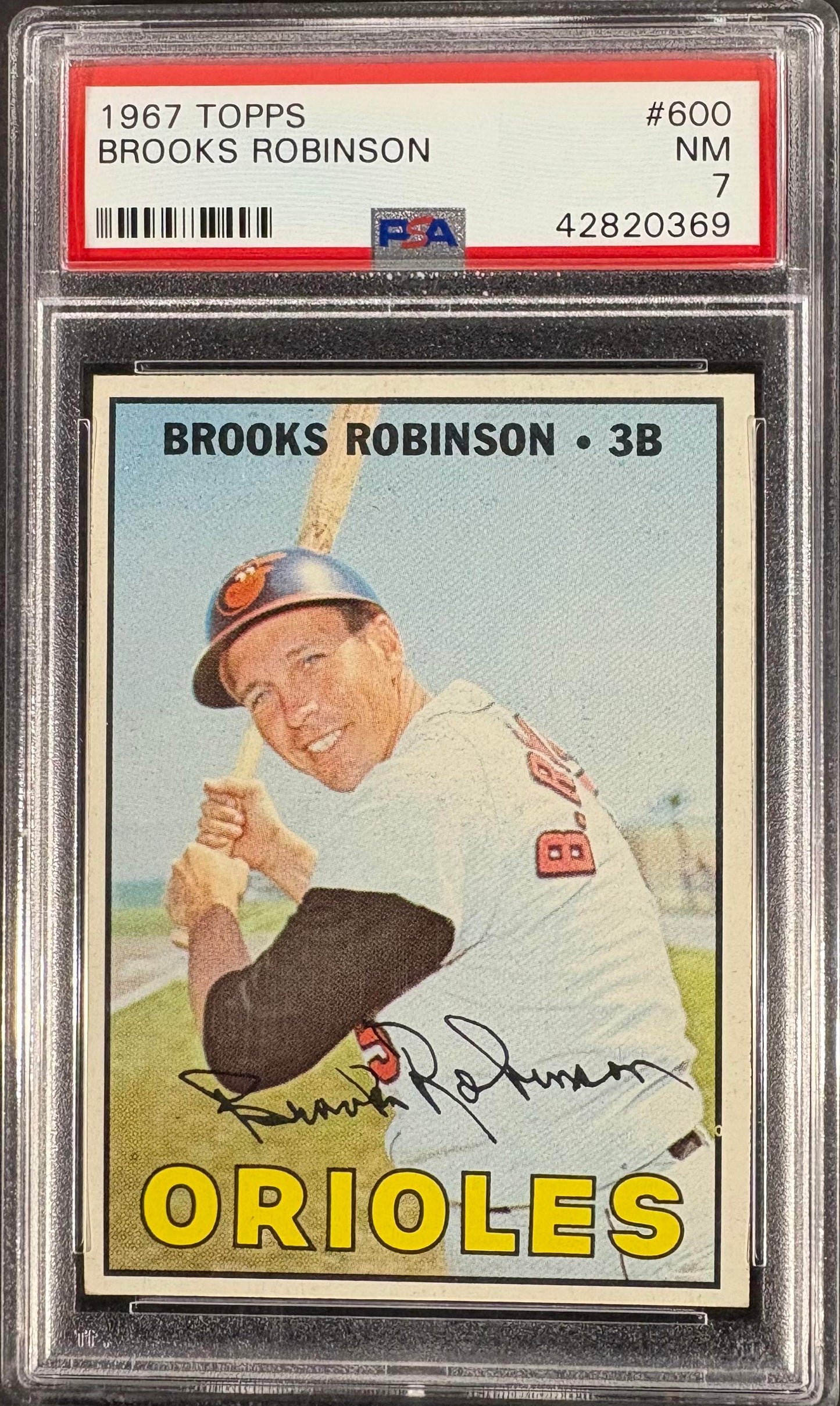 1967 Topps #600 Brooks Robinson PSA 7 NM Near Mint New Label
