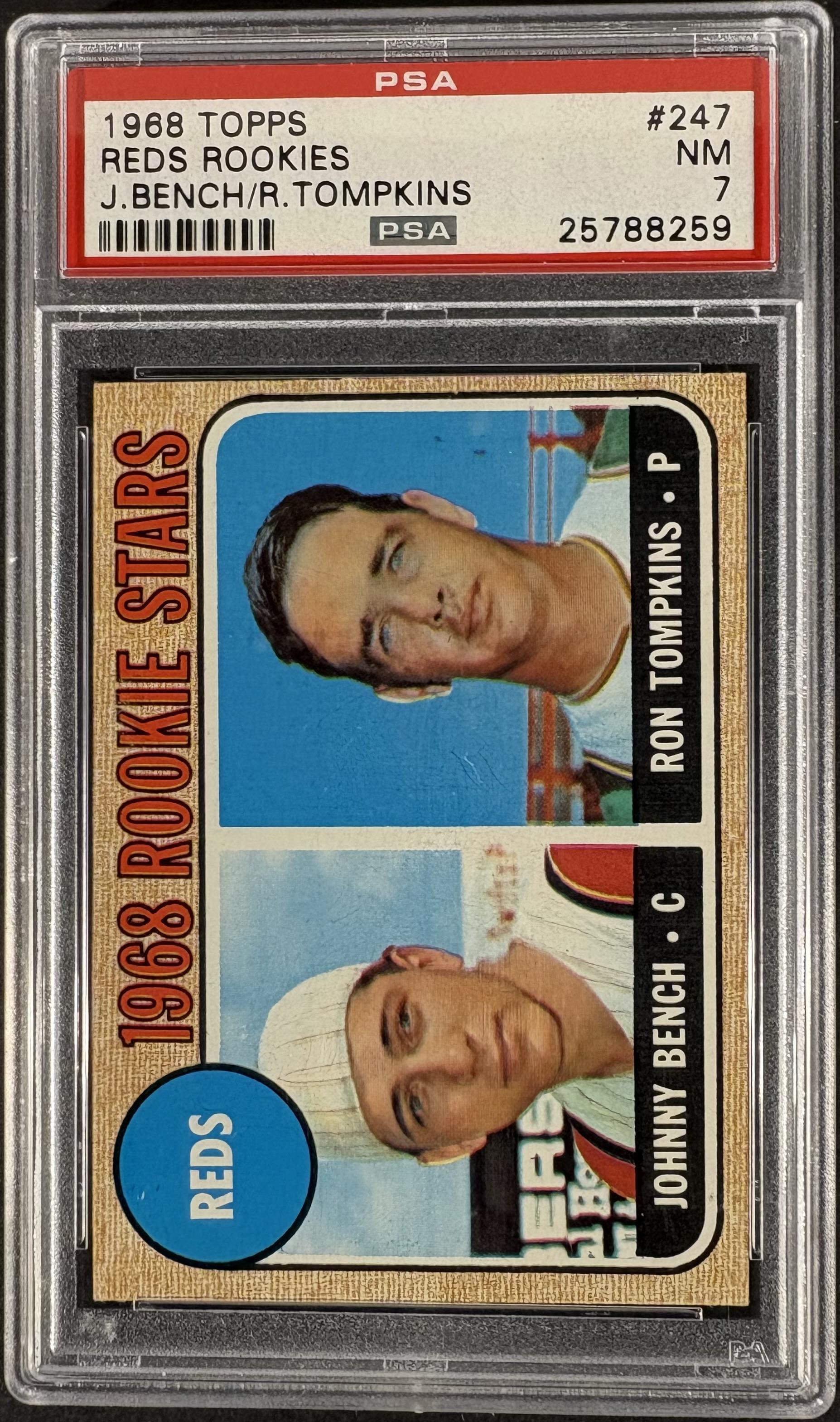 1968 Topps #247 Johnny Bench RC Rookie PSA 7 NM Near Mint