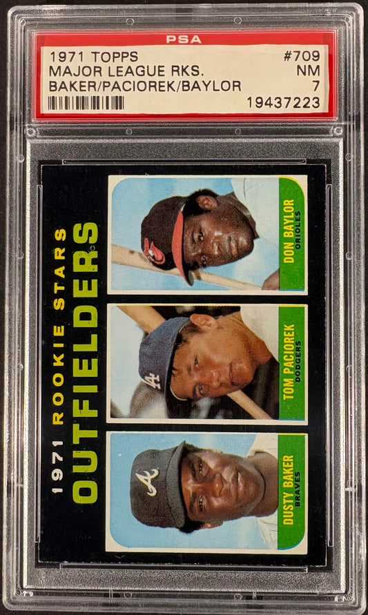 1971 Topps #709 Dusty Baker Don Baylor RC Rookie PSA 7 NM Near Mint