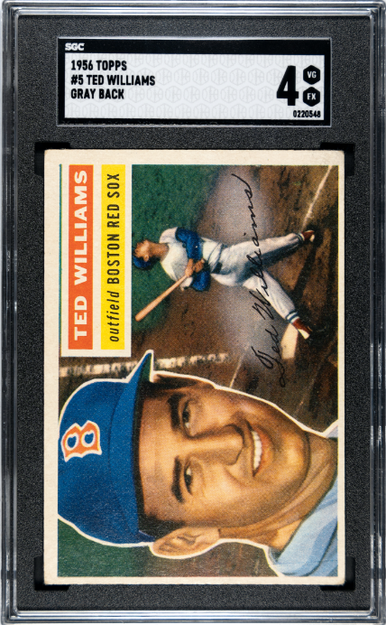1956 Topps #5 Ted Williams Gray Back SGC 4 VG-EX