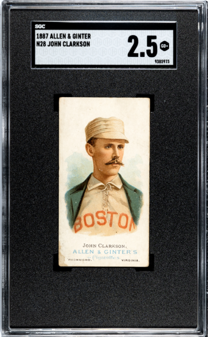 1887 Allen & Ginter N28 World Champions John Clarkson SGC 2.5 GD+