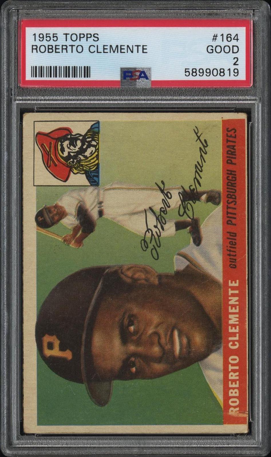 1955 Topps #164 Roberto Clemente RC Rookie PSA 2 GD New Label