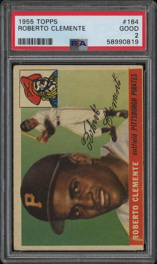 1955 Topps #164 Roberto Clemente RC Rookie PSA 2 GD New Label