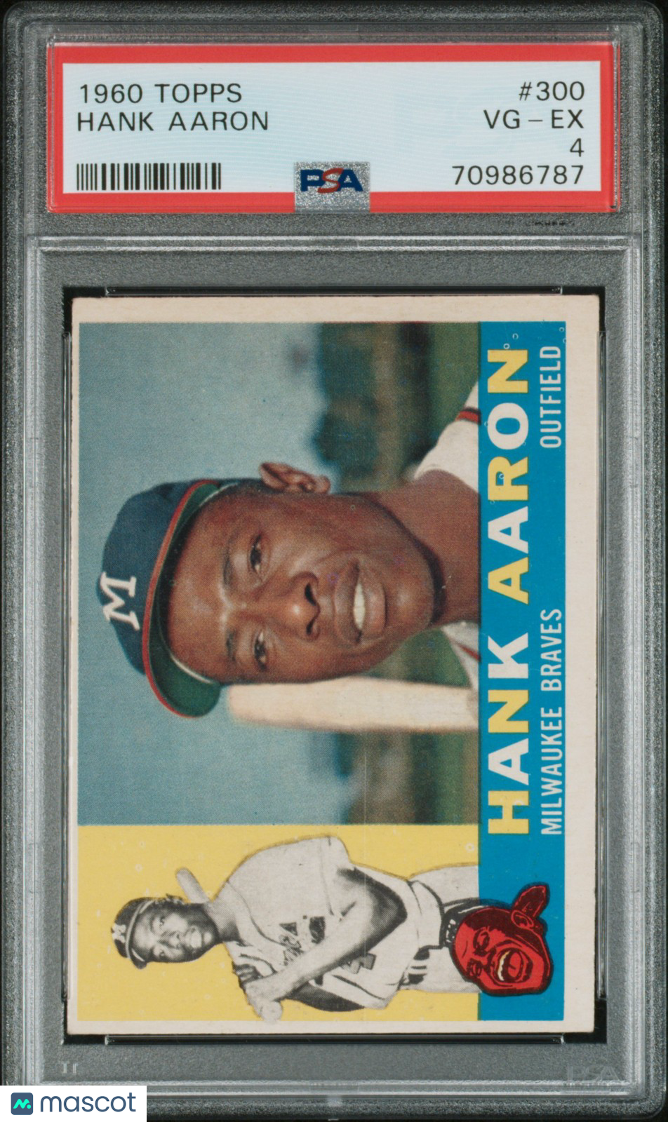 1960 Topps #300 Hank Aaron PSA 4 VG-EX New Label