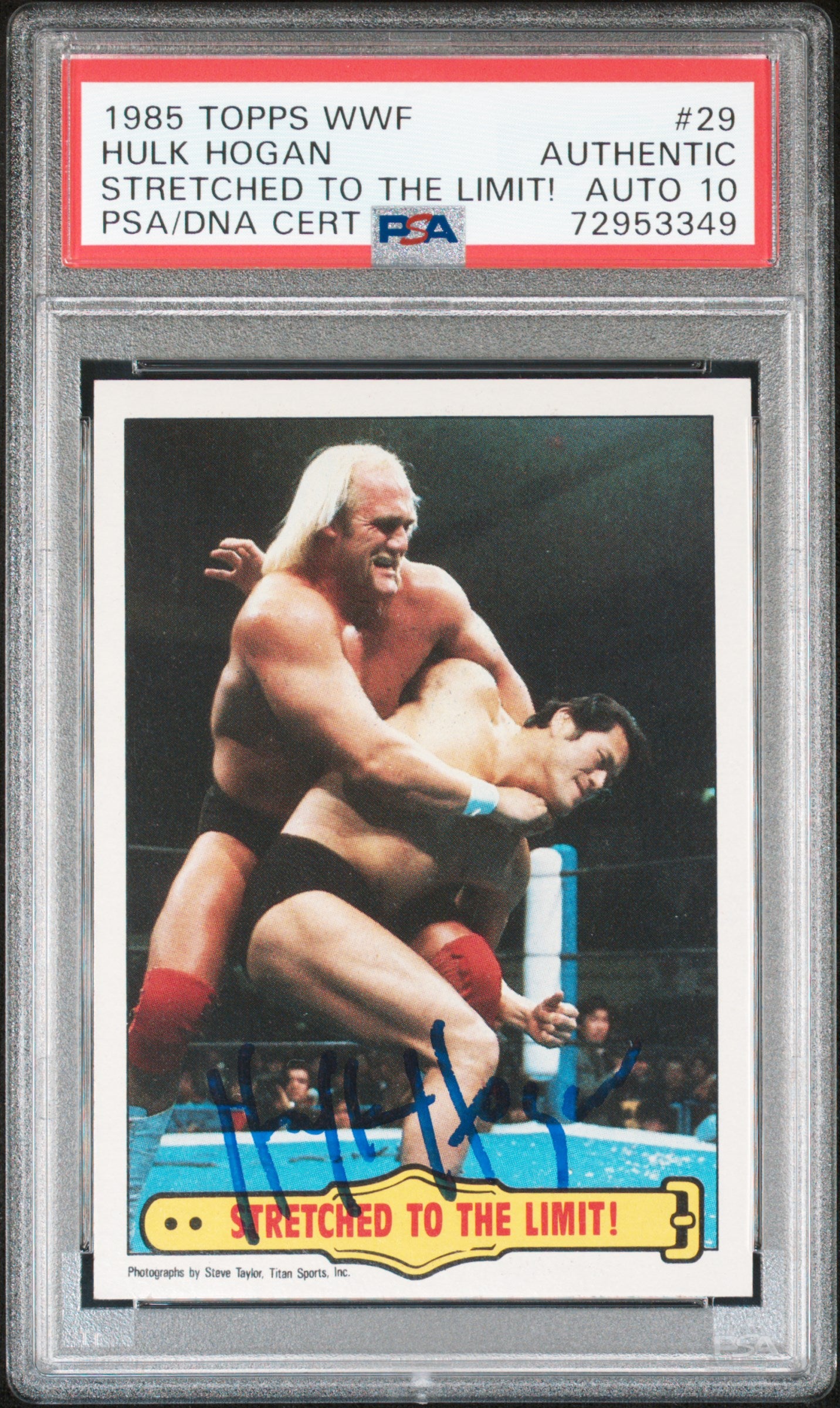 1985 Topps WWF #29 Stretched To The Limit! PSA 10 AUTO Autograph