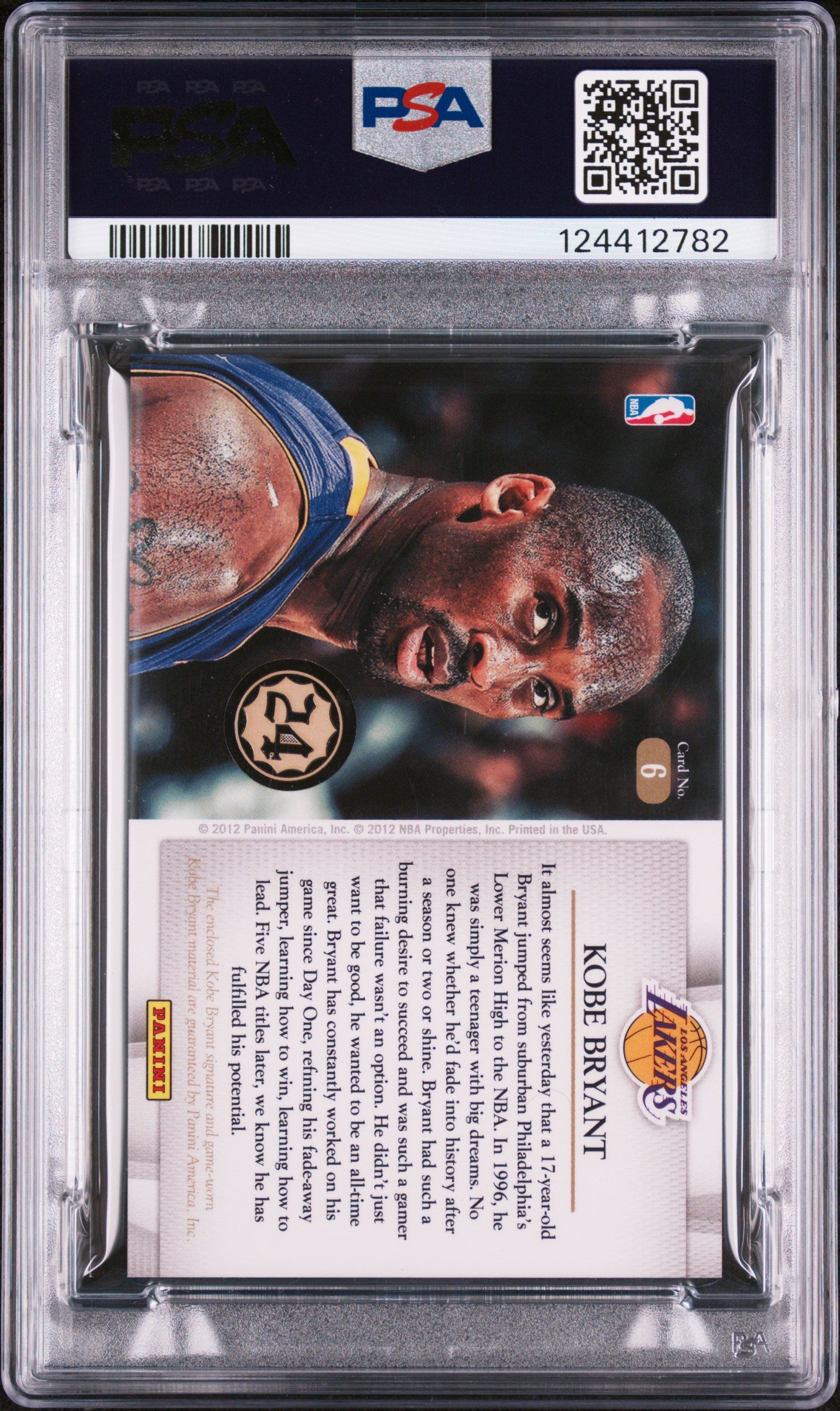 2012 Panini Anthology #6 Kobe Bryant PSA 8 / 10 Patch AUTO /24 POP 1 NONE HIGHER