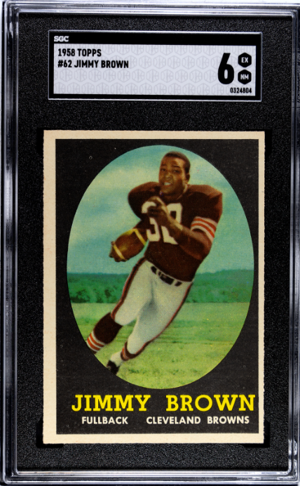 1958 Topps #62 Jimmy Jim Brown RC Rookie SGC 6 EX-NM