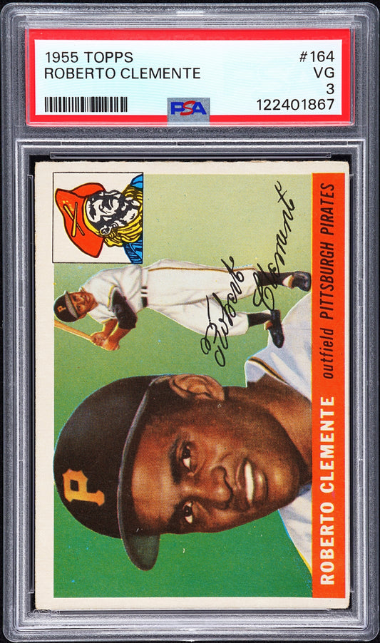 1955 Topps #164 Roberto Clemente RC Rookie PSA 3 VG New Label