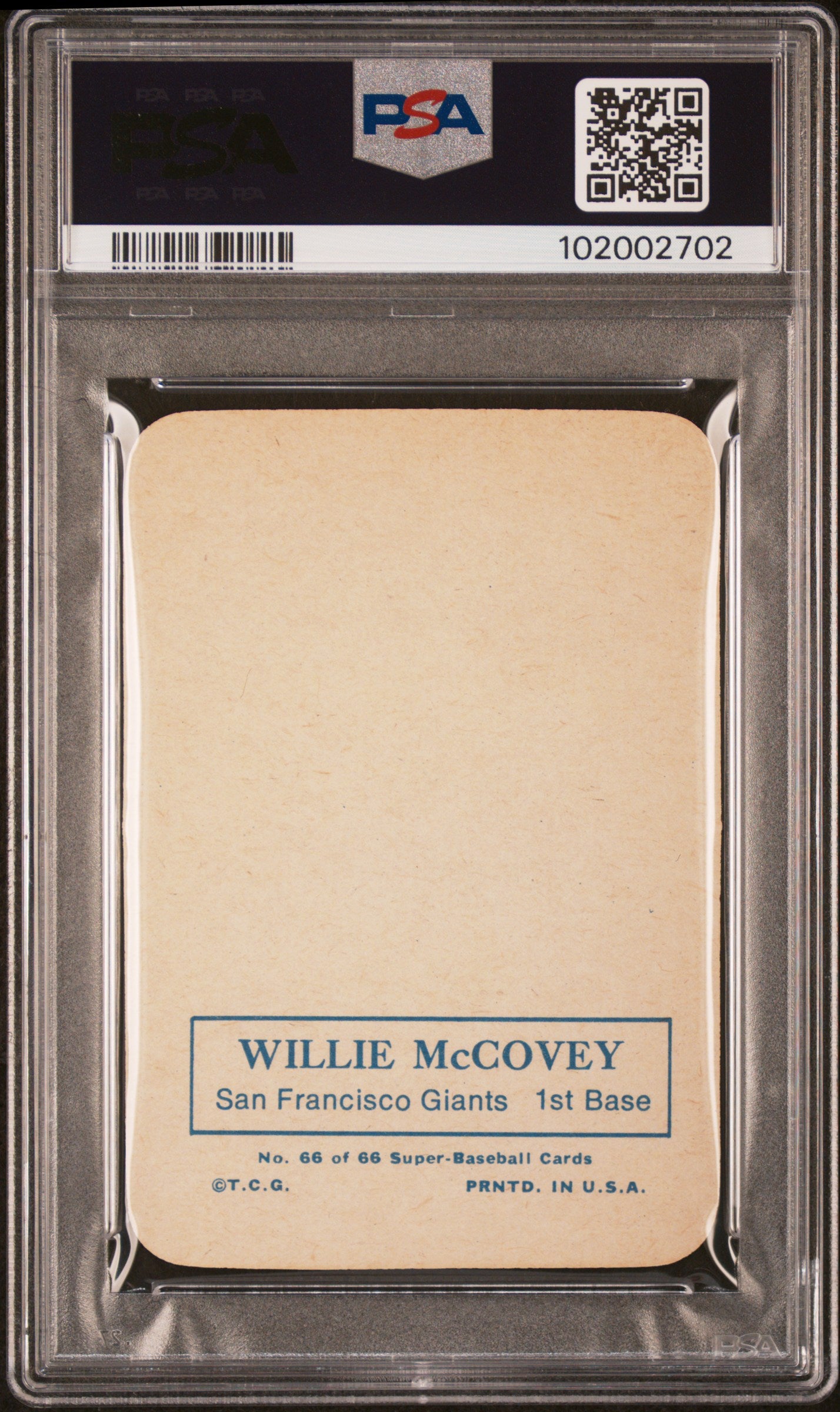 1969 Topps Super #66 Willie Mccovey PSA 8.5 NM-MT+ High Grade New Label