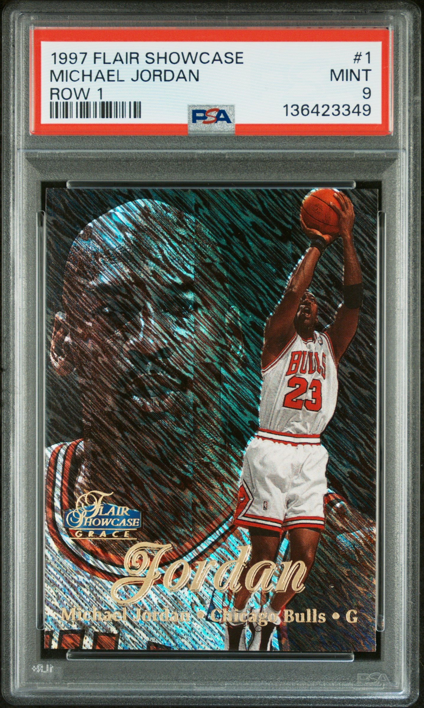 1997 Flair Showcase #1 Michael Jordan Row 1 PSA 9 MINT New Label