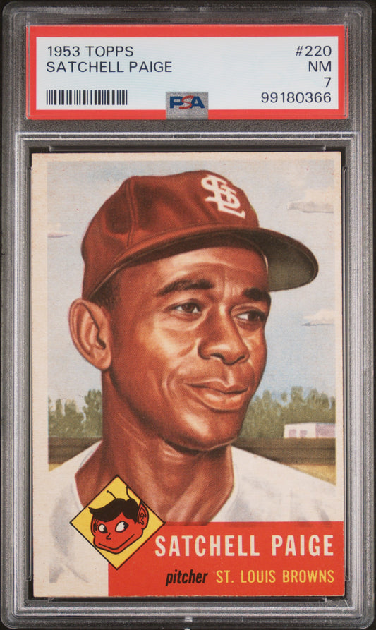 1953 Topps #220 Satchell Satchel Paige PSA 7 NM Near Mint High Grade New Label