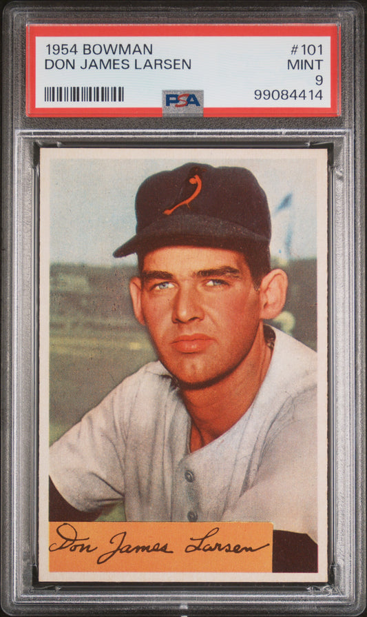 1954 Bowman #101 Don Larsen RC Rookie PSA 9 MINT New Label NONE HIGHER