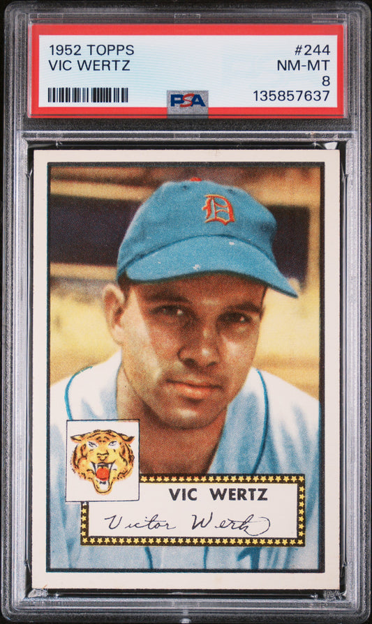 1952 Topps #244 Vic Wertz PSA 8 NM-MT High Grade New Label
