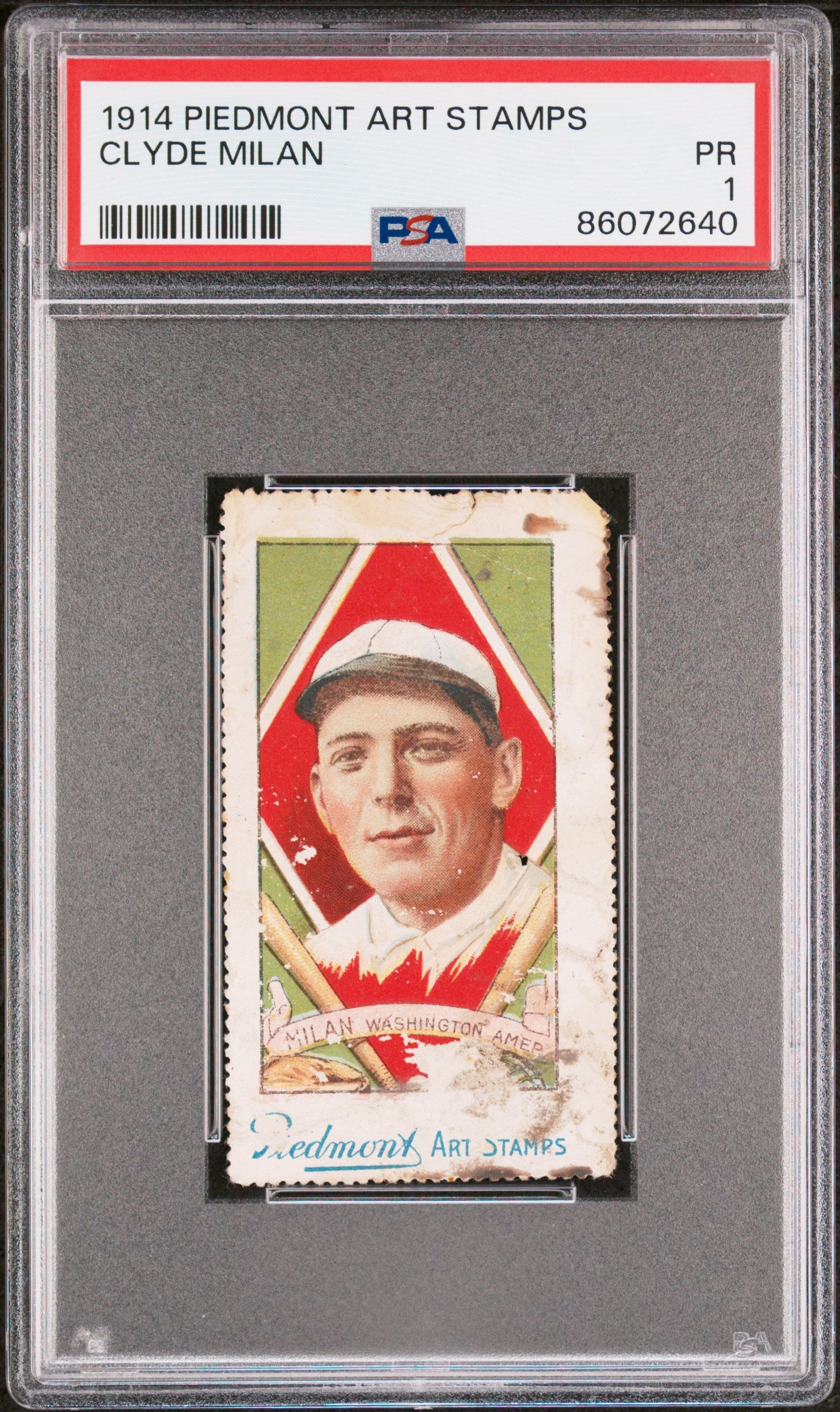1914 Piedmont Art Stamps Clyde Milan PSA 1 ONLY PSA GRADED EXAMPLE