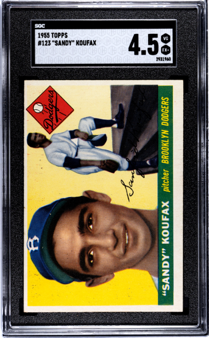 1955 Topps #123 Sandy Koufax RC Rookie SGC 4.5 VG-EX+ SHARP
