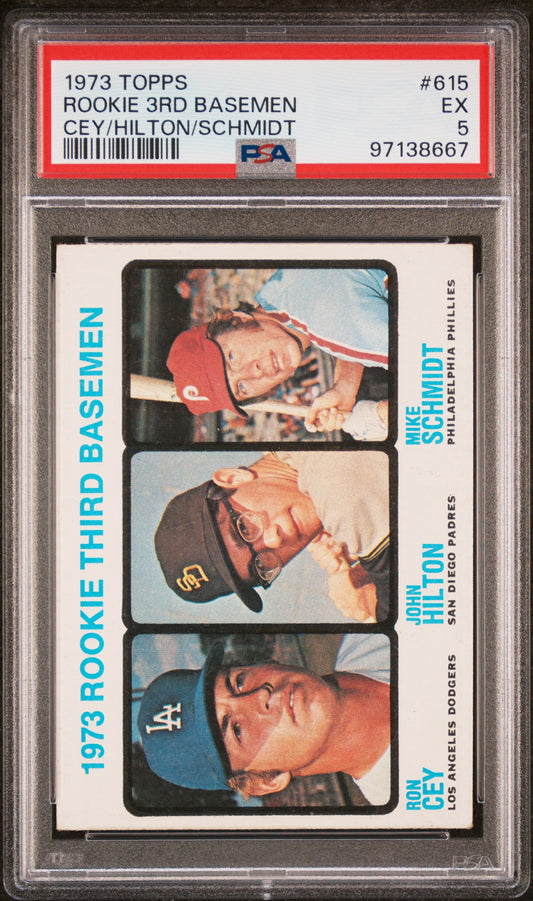 1973 Topps #615 Mike Schmidt RC Rookie PSA 5 EX Well Centered New Label
