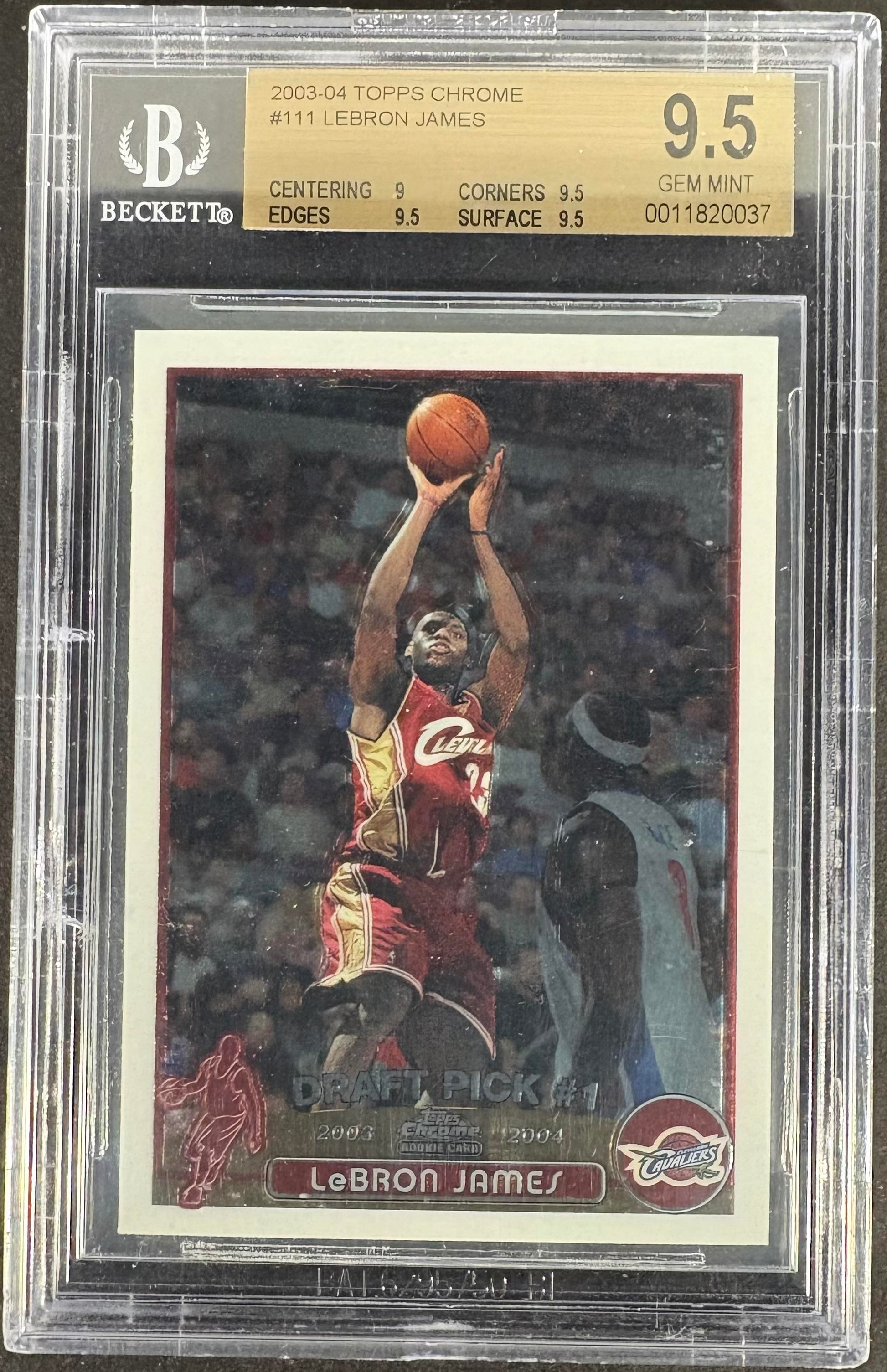 2003-04 Topps Chrome #111 Lebron James RC Rookie BGS 9.5 GEM MINT