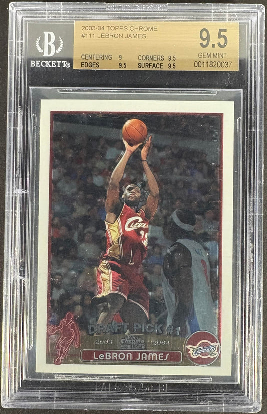 2003-04 Topps Chrome #111 Lebron James RC Rookie BGS 9.5 GEM MINT