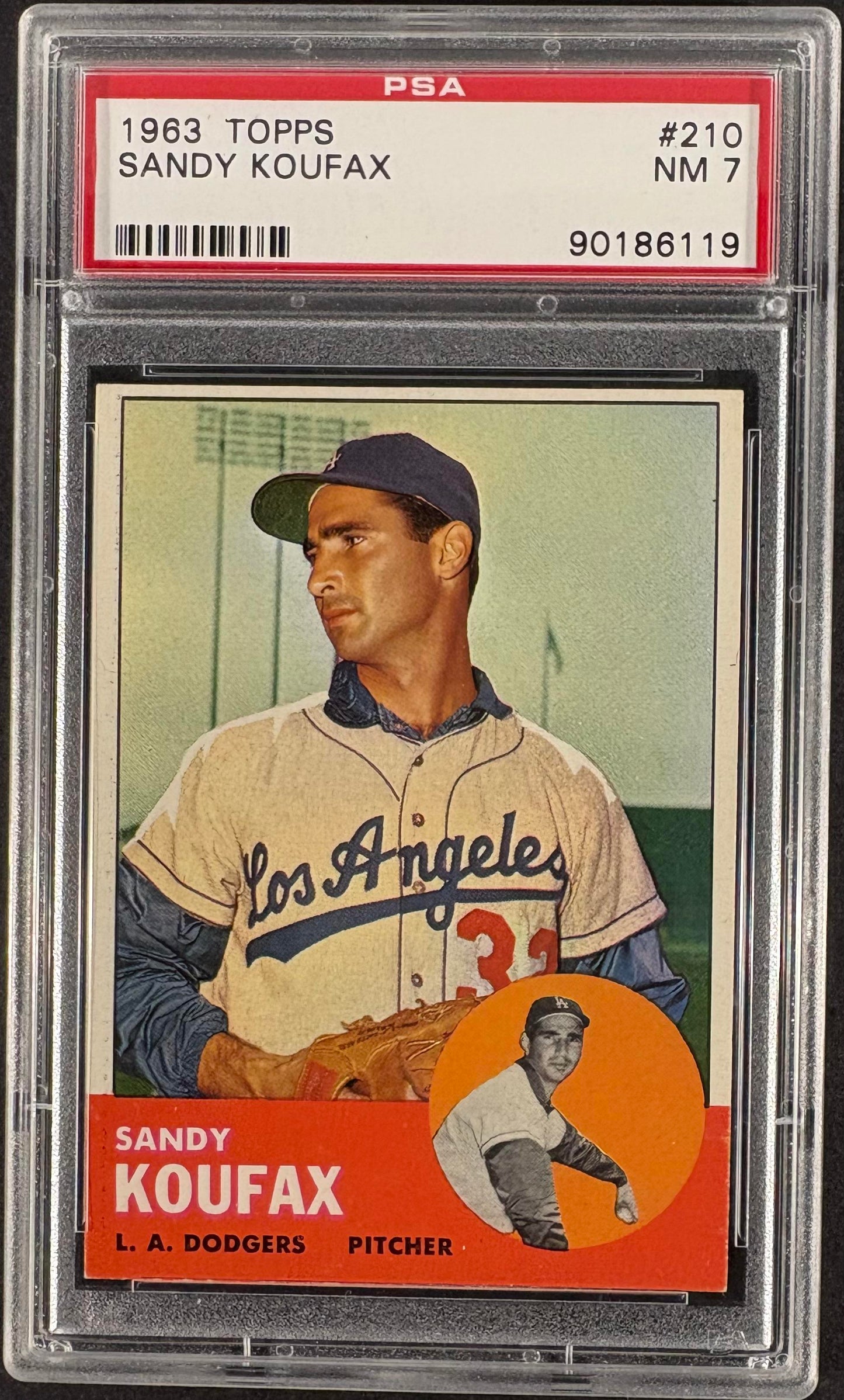 1963 Topps #210 Sandy Koufax PSA 7 NM Near Mint Well Centered