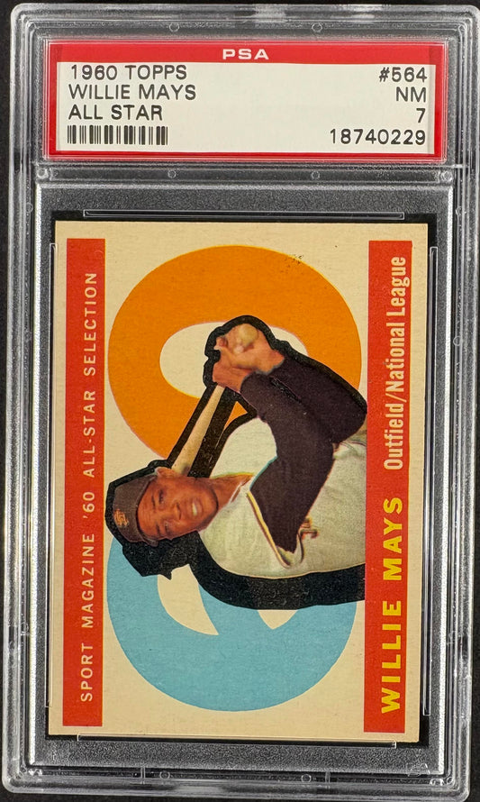 1960 Topps #564 Willie Mays All Star PSA 7 NM Near Mint