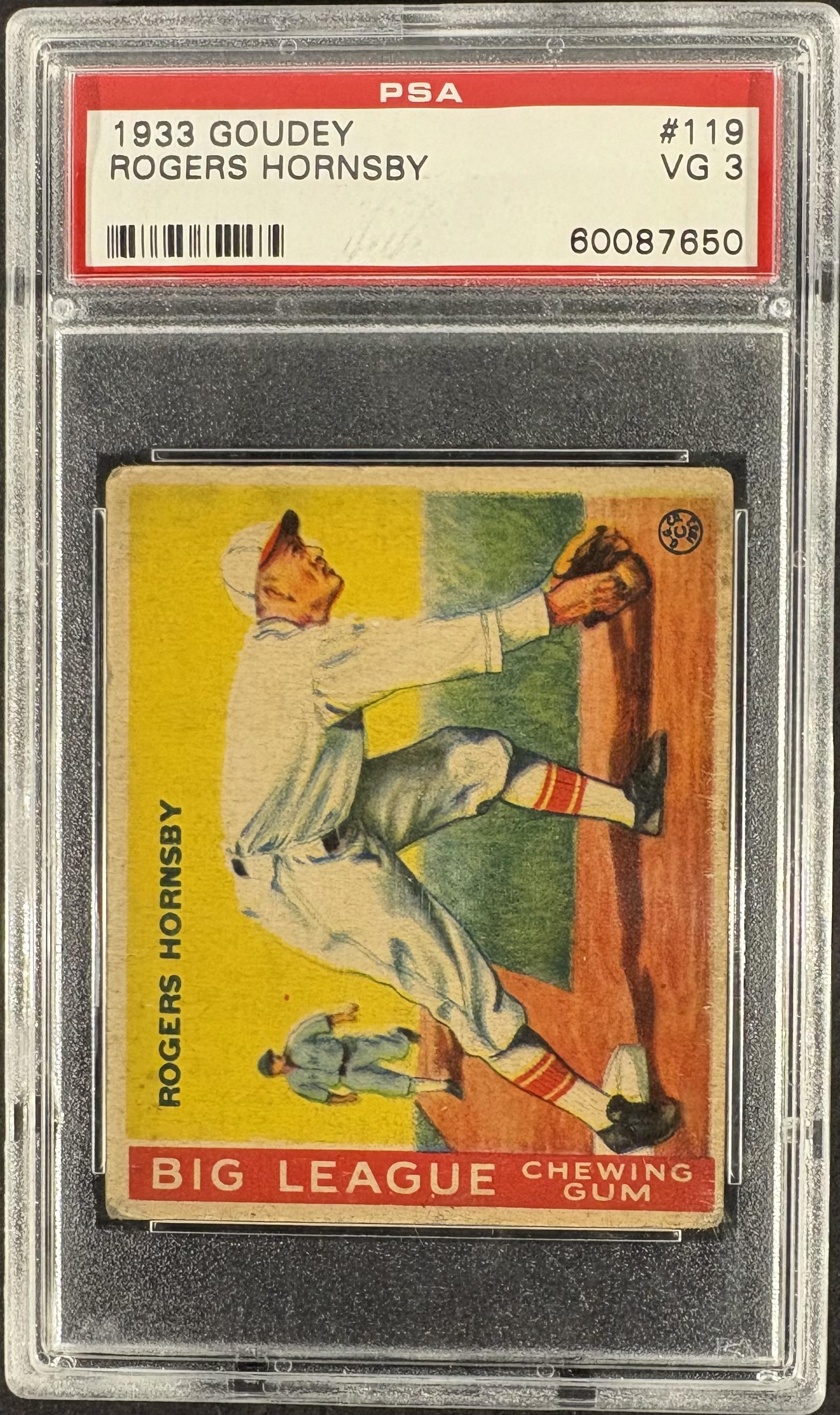 1933 Goudey (R319) #119 Rogers Hornsby PSA 3 VG