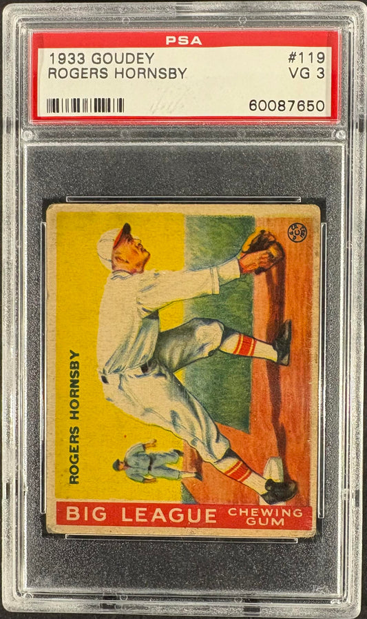 1933 Goudey (R319) #119 Rogers Hornsby PSA 3 VG