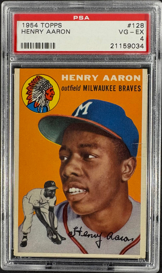 1954 Topps #128 Hank Aaron RC Rookie PSA 4 VG-EX Well Centered Nice Eye Appeal