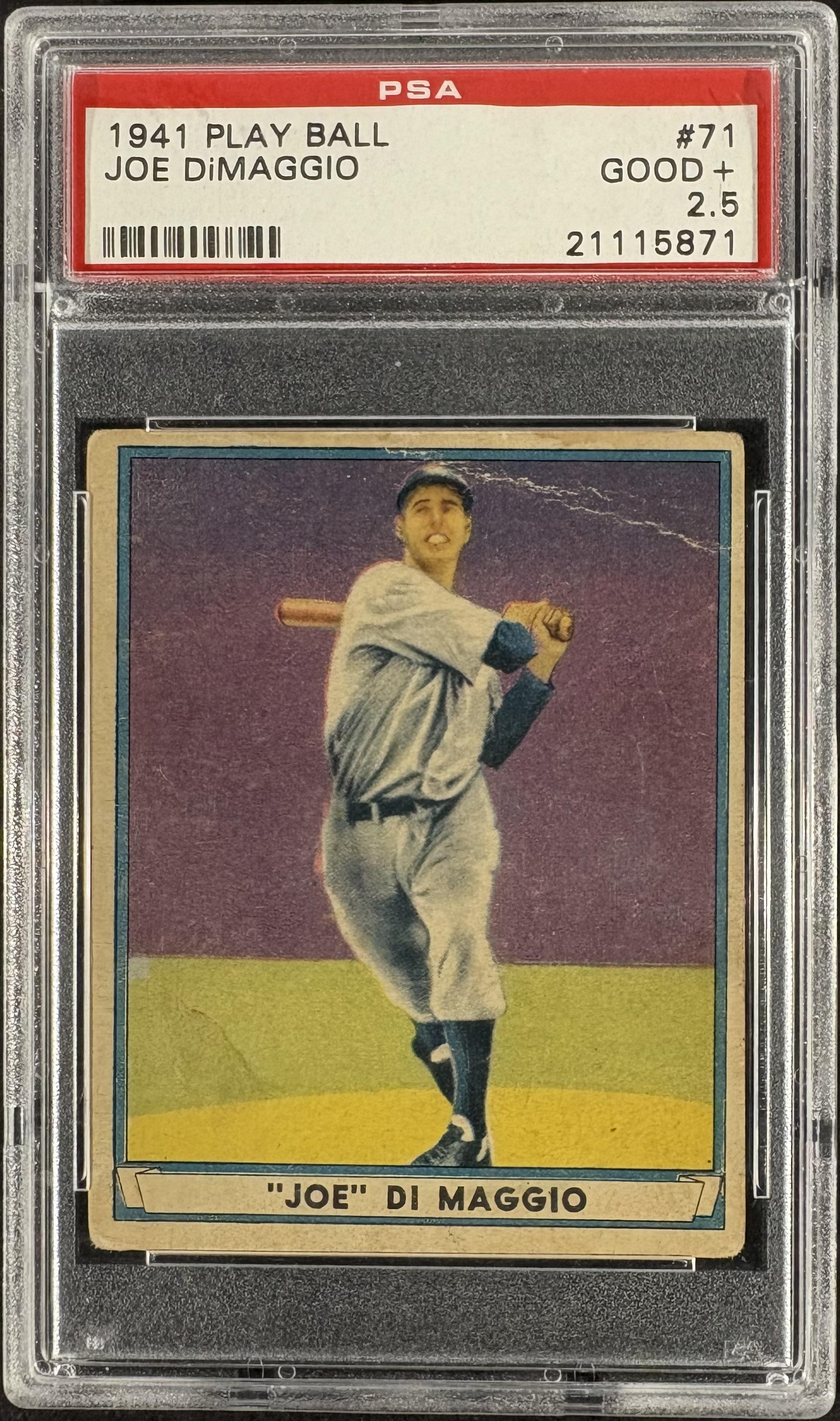 1941 Play Ball #71 Joe DiMaggio PSA 2.5 GD+