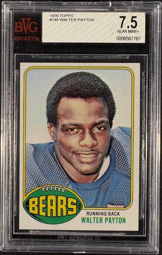 1976 Topps #148 Walter Payton RC Rookie BVG 7.5 NM+ Sharp