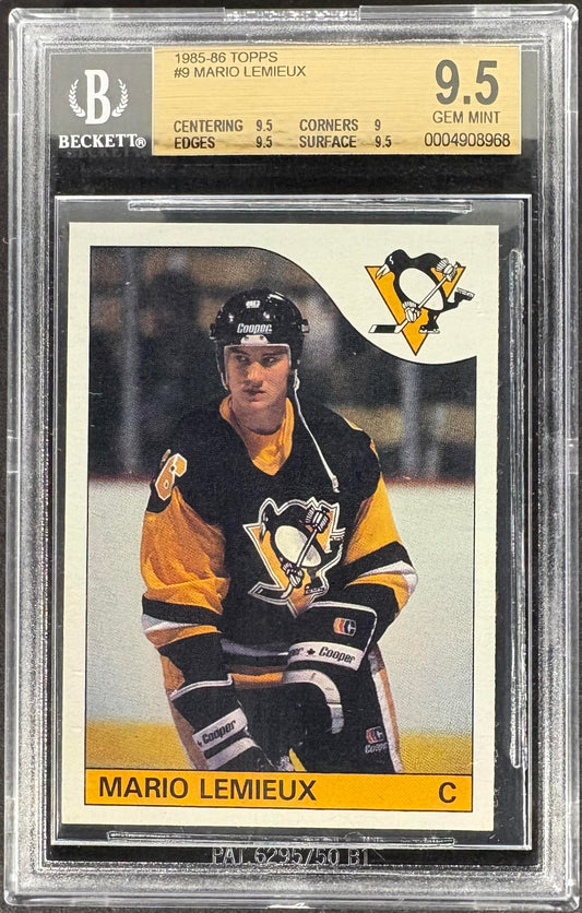 1985-86 Topps #9 Mario Lemieux RC Rookie BGS 9.5 GEM MINT