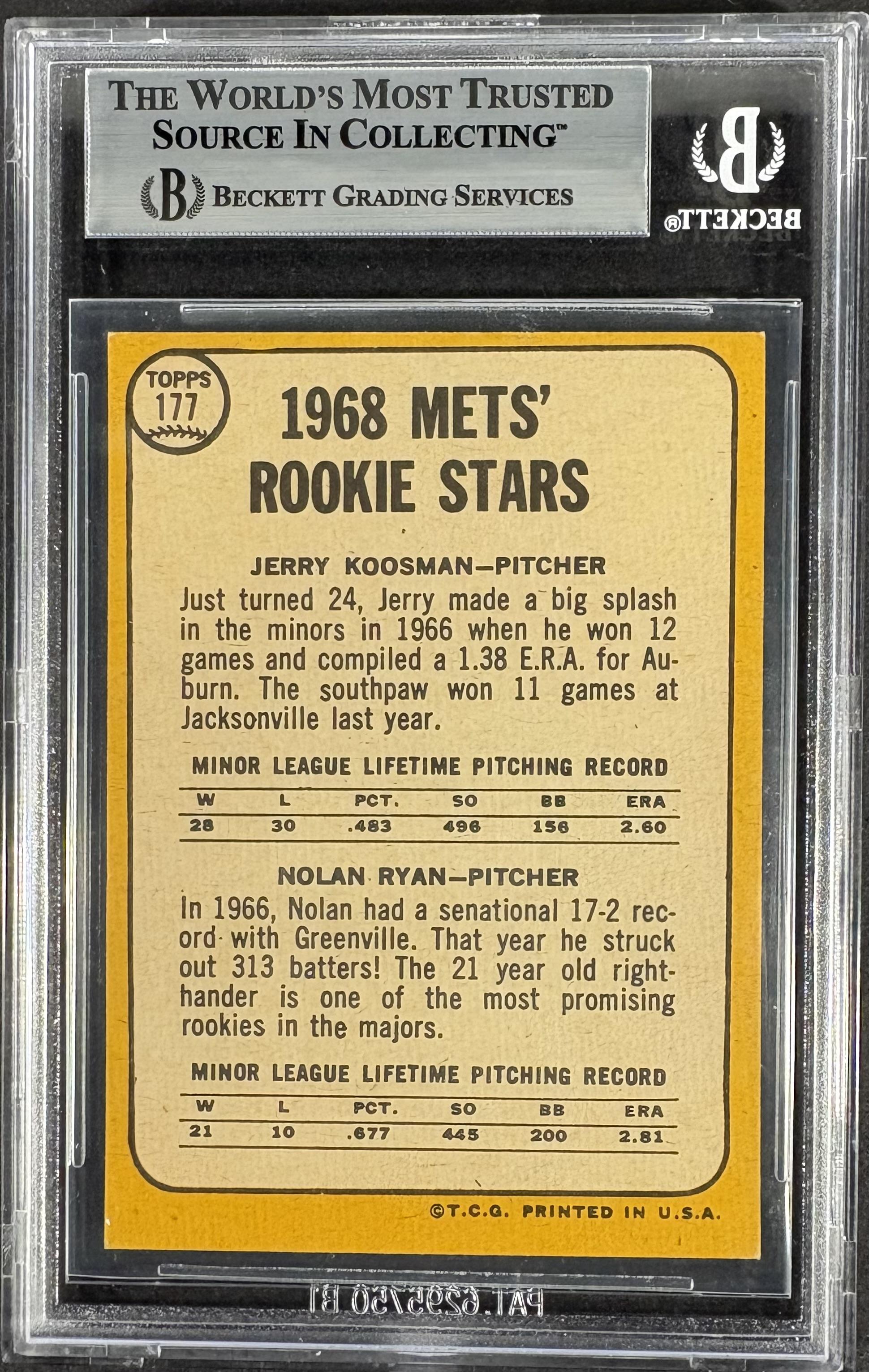 1968 Topps #177 Nolan Ryan RC Rookie BGS 5.5 EX+