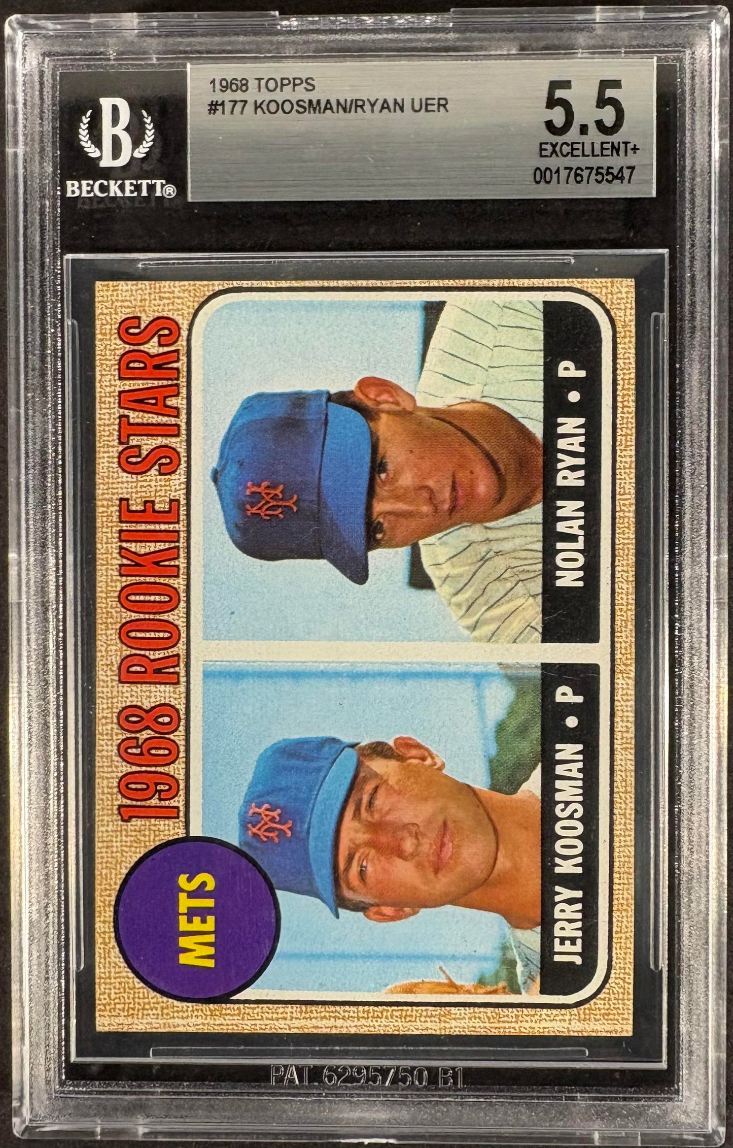 1968 Topps #177 Nolan Ryan RC Rookie BGS 5.5 EX+
