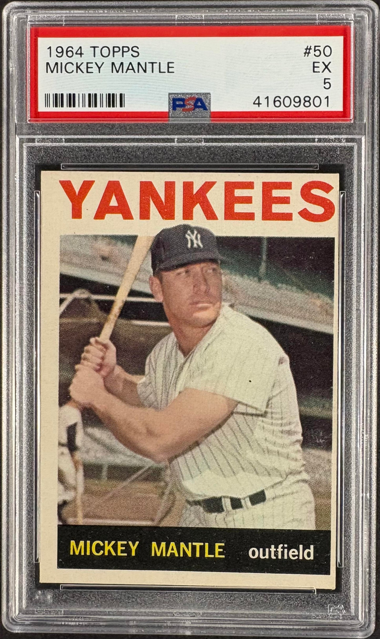 1964 Topps #50 Mickey Mantle PSA 5 EX New Label