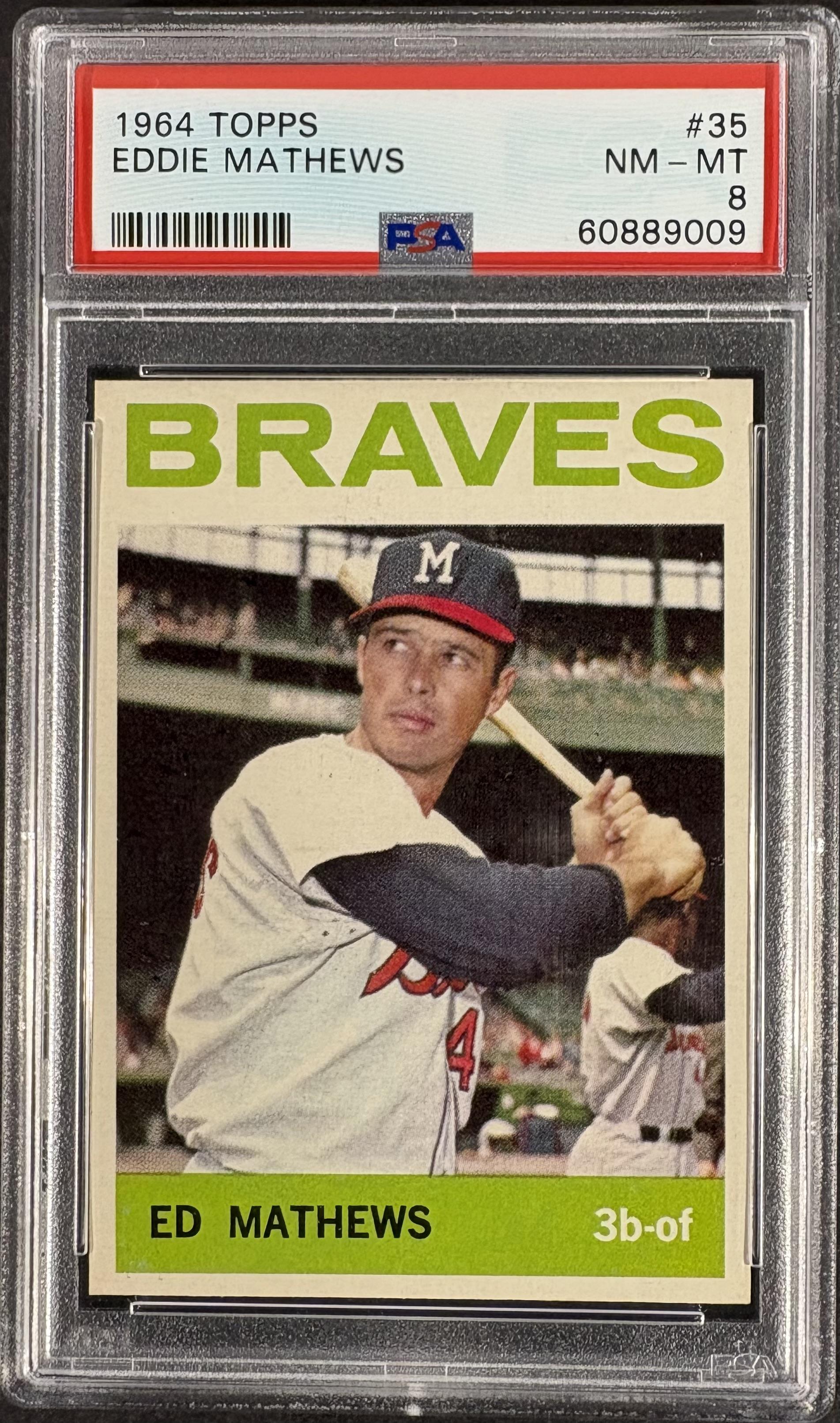1964 Topps #35 Eddie Ed Mathews PSA 8 NM-MT High Grade Well Centered