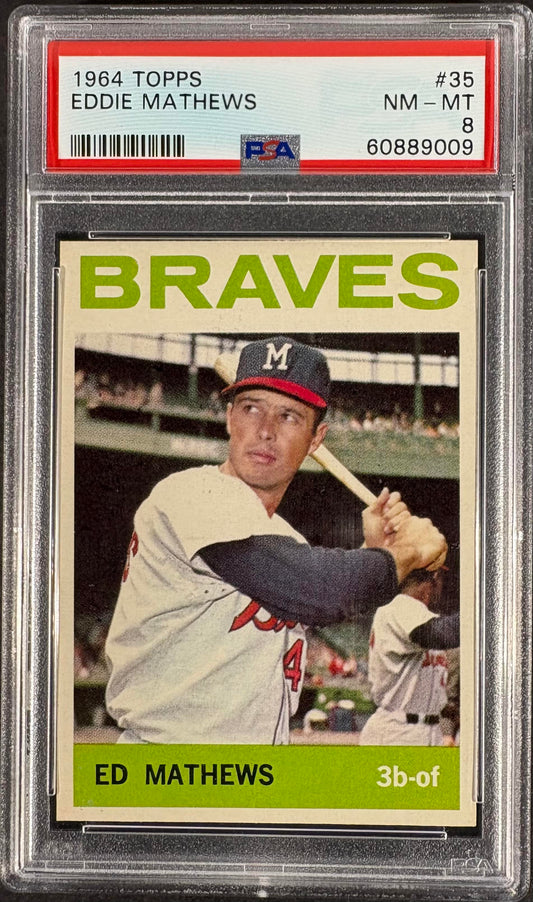 1964 Topps #35 Eddie Ed Mathews PSA 8 NM-MT High Grade Well Centered