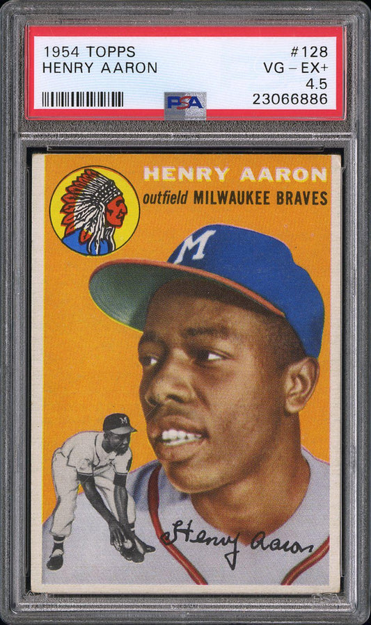 1954 Topps #128 Hank Aaron Rookie PSA 4.5 VG-EX+ STUNNING Incredible Eye Appeal