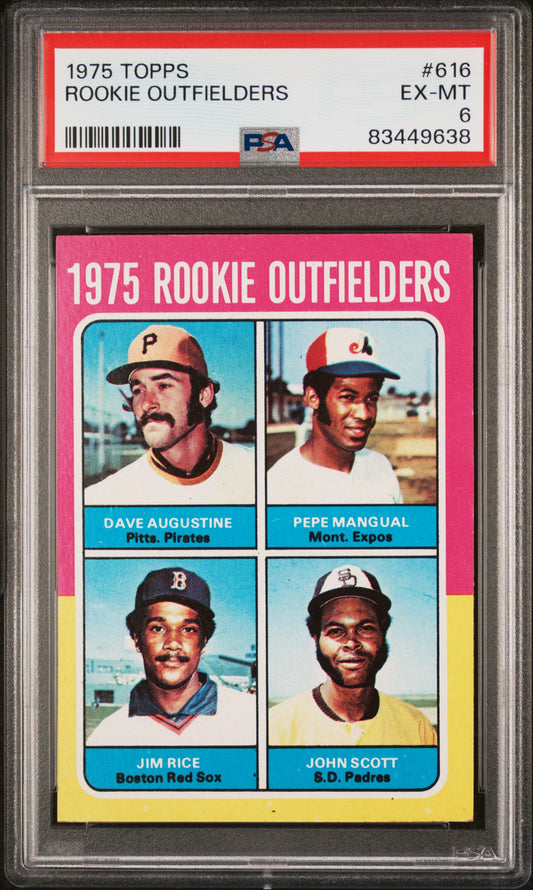 1975 Topps #616 Jim Rice RC Rookie PSA 6 EX-MT New Label