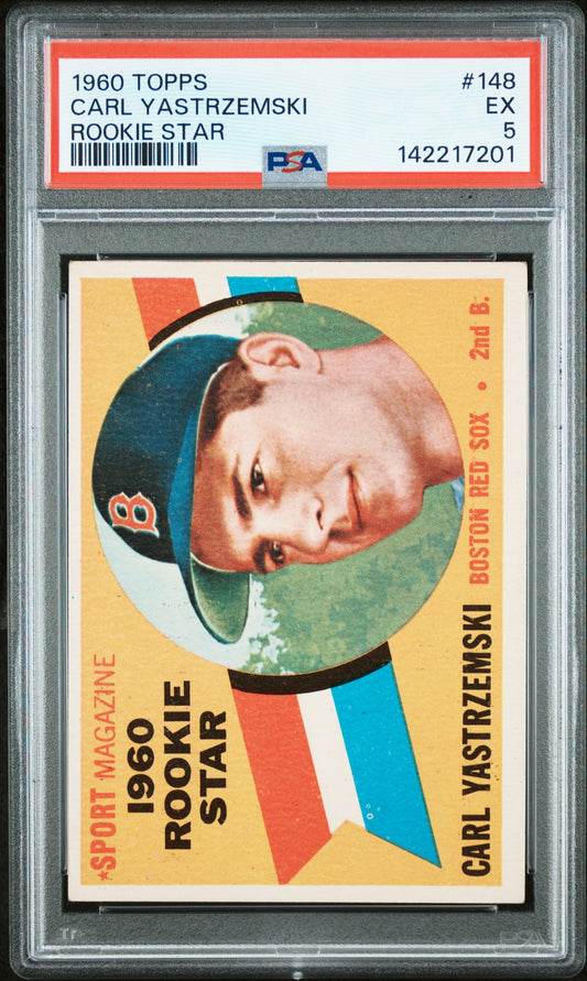 1960 Topps #148 Carl Yastrzemski RC Rookie PSA 5 EX New Label