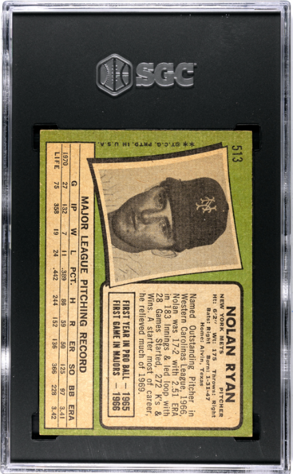 1971 Topps #513 Nolan Ryan SGC 6 EX-NM