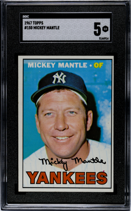 1967 Topps #150 Mickey Mantle SGC 5 EX SHARP + Nice Color