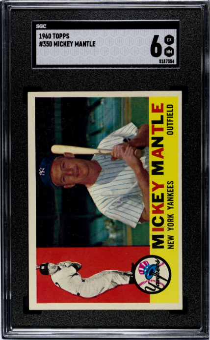 1960 Topps #350 Mickey Mantle SGC 6 EX-NM Nice Color + SHARP