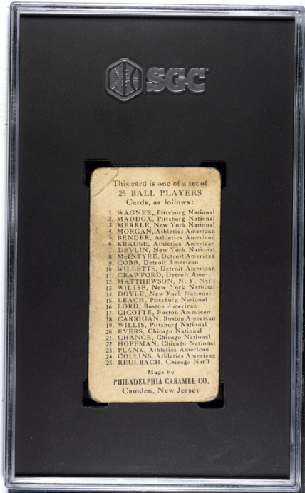 1909 Philadelphia Caramel (E95) Eddie Plank SGC 2 GD