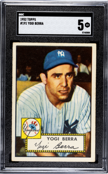 1952 Topps #191 Yogi Berra SGC 5 EX Well Centered